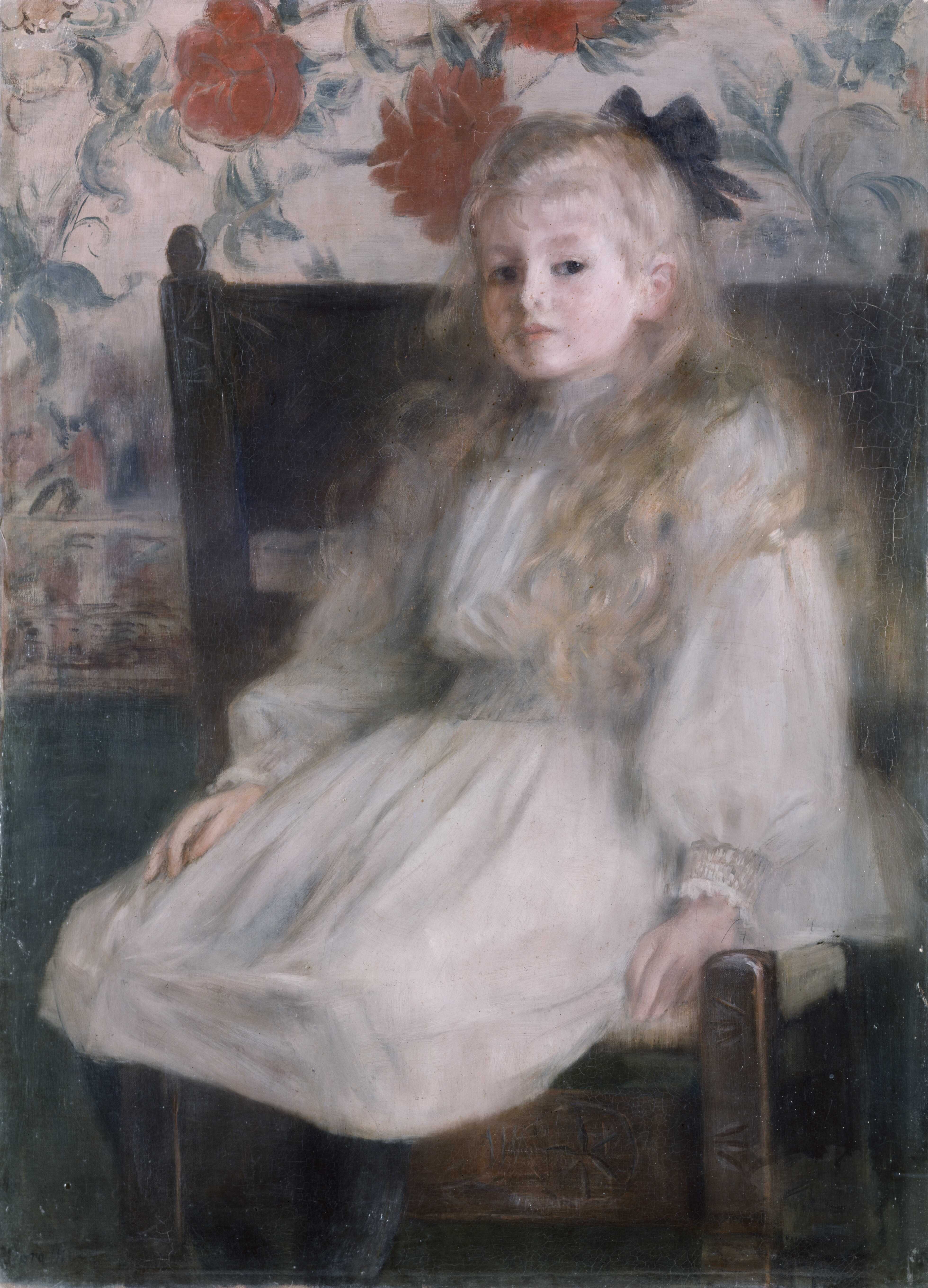 Dora Hitz, Bildnis eines kleinen Mädchens, vor 1897, Öl auf Leinwand, 100,5 x 73 cm, Staatliche Museen zu Berlin, Nationalgalerie, Foto: bpk / Nationalgalerie, SMB IMPRESSIONISM IN GERMANY Museum Frieder Burda Baden Baden