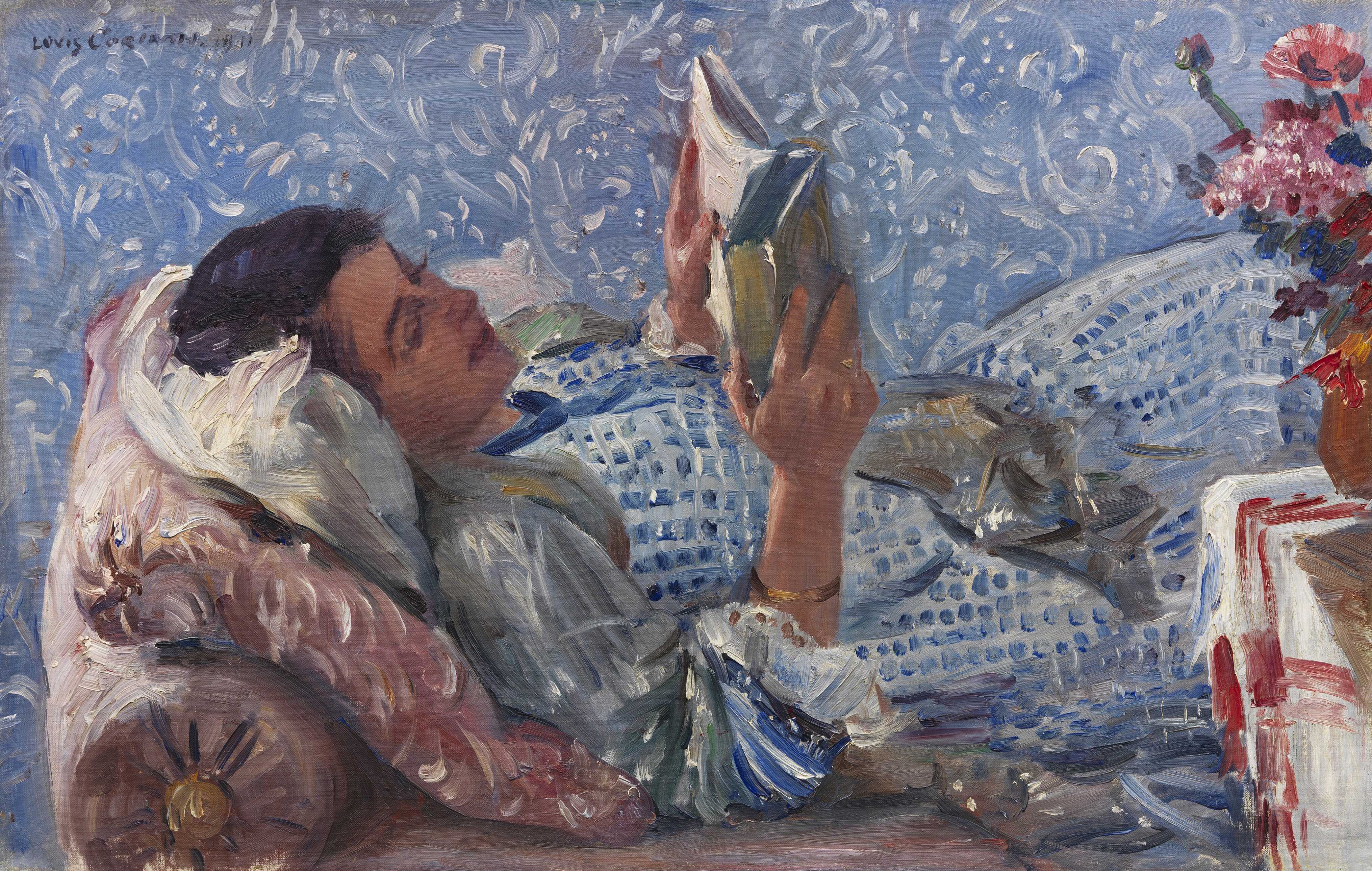 Lovis Corinth, Die Lesende, 1911, Öl auf Leinwand, 45 x 70 cm, Privatsammlung, Foto: Ketterer Kunst GmbH & Co. KG IMPRESSIONISM IN GERMANY Museum Frieder Burda Baden Baden