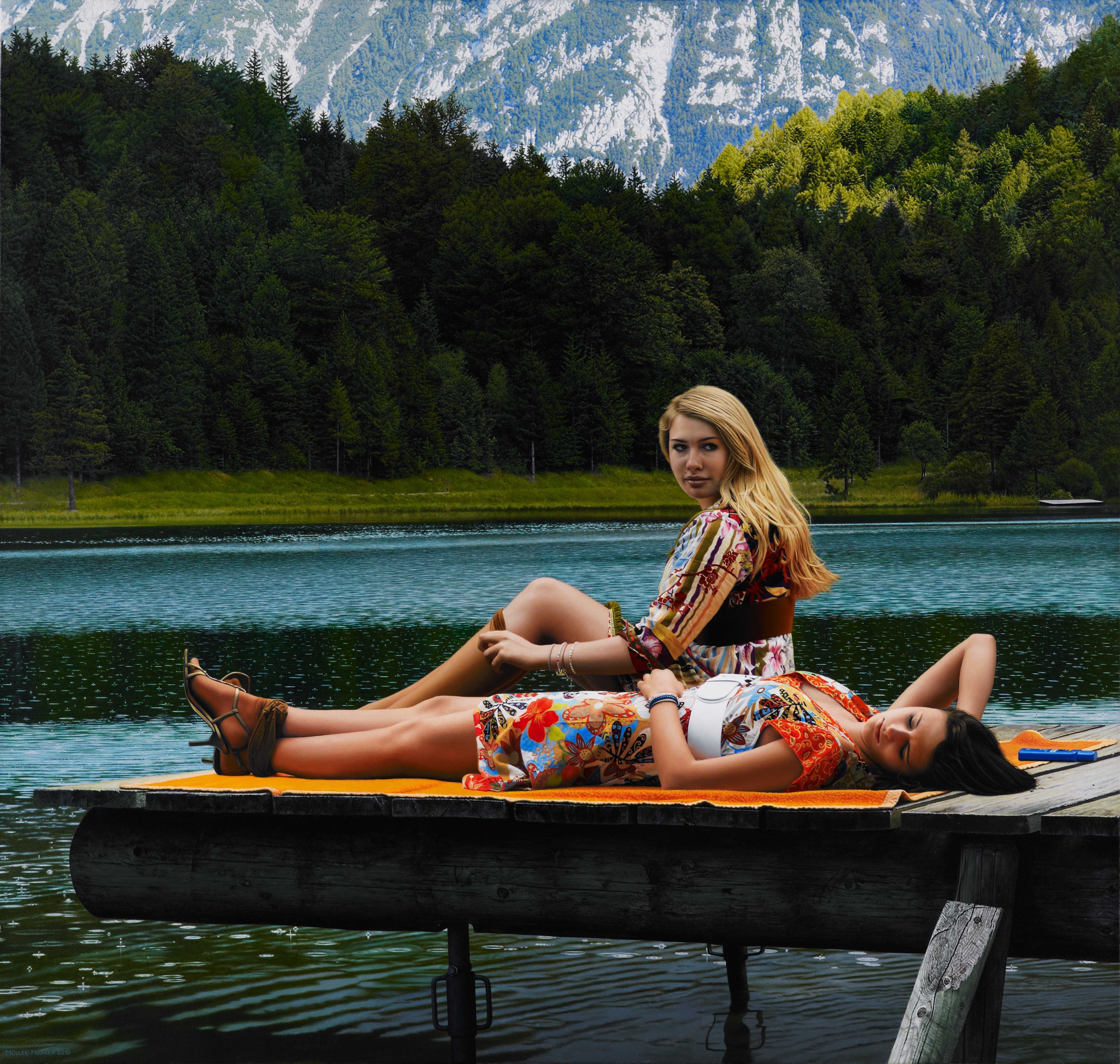 Johannes Müller-Franken, Ferchensee, 2010, Öl auf Leinwand, 95 x 100 cm, Privatsammlung © VG Bild-Kunst, Bonn 2026, Foto: Johannes Müller-Franken Wettstreit mit der Wirklichkeit Museum Frieder Burda Baden Baden