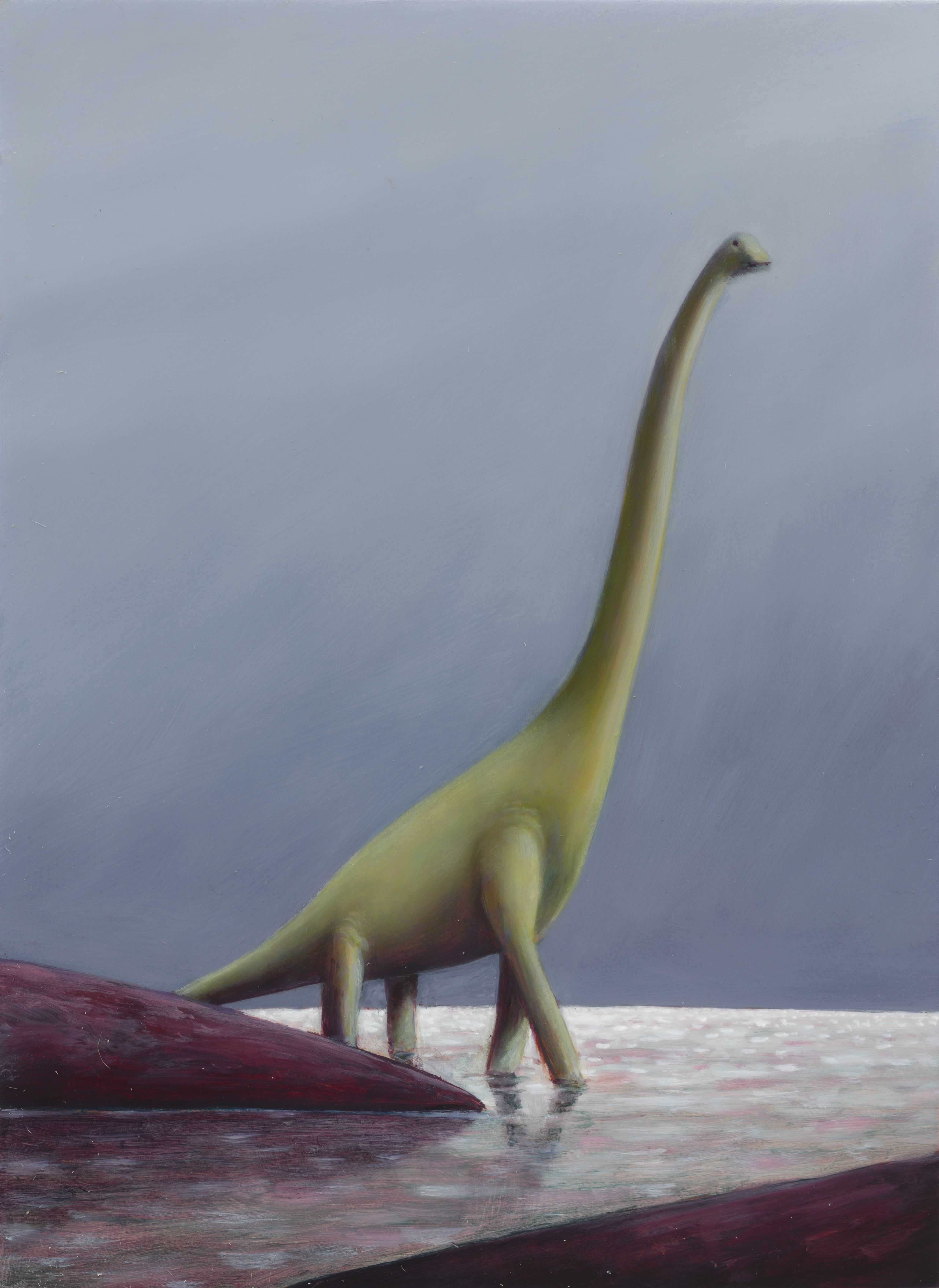Nicolas Party, Dinosaur, 2023. Öl auf Kupfer, 15 × 11 cm © Nicolas Party; Foto: Adam Reich NICOLAS PARTY Museum Frieder Burda Baden Baden